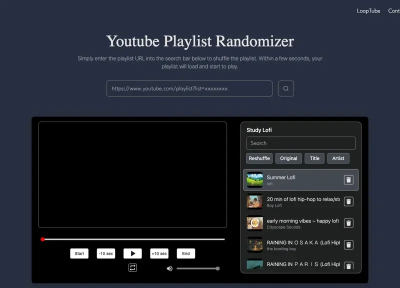 Youtube Playlist Randomizer