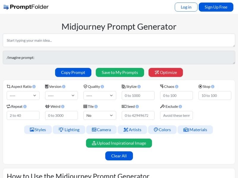 MidJourney Prompt Helper