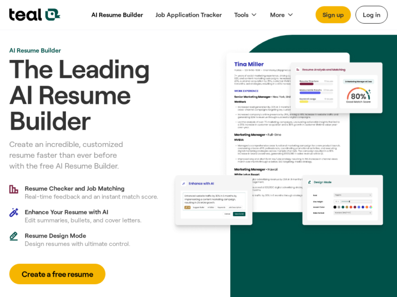 Teal Resume Builder